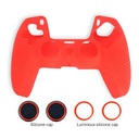 Handle Sleeve Silicone Case Dustproof Skin Protective Cover For PS5 Controller-red