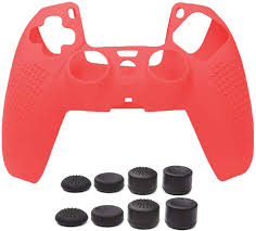 Handle Sleeve Silicone Case Dustproof Skin Protective Cover For PS5 Controller-red