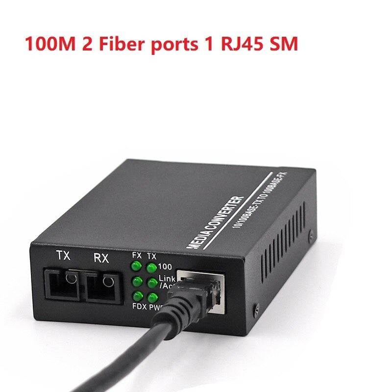 Convertisseur Fibre Optique/RJ45 - 2Km - Noir