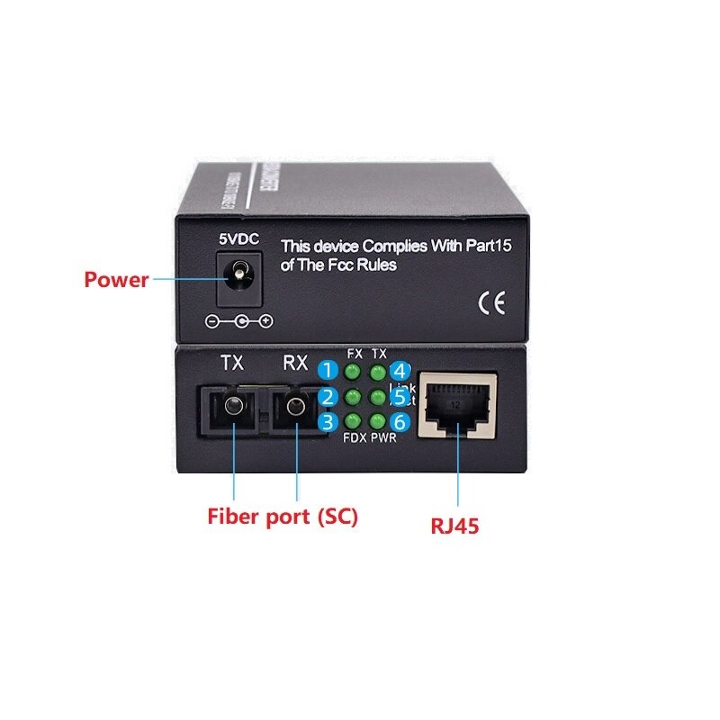 Convertisseur Fibre Optique/RJ45 - 2Km - Noir