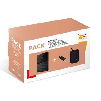 Western Digital WD Disque Dur Externe 2To + Housse - Noir
