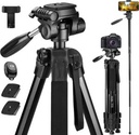 WIEFENG WF-520 Trépied Professionnel Pour Caméscope  Vidéo NOIR