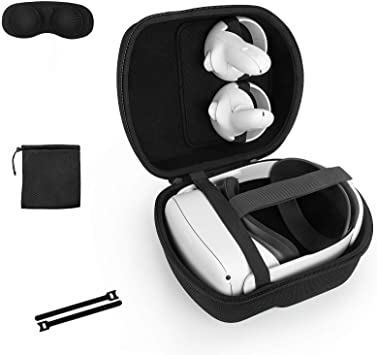 Virtual Reality Storage Bag Hard Protective Case With Handle For Oculus Quest2-black-28cm * 14cm * 23cm