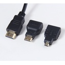 Câble + 2 Adaptateurs (Micro, Mini) HDMI