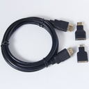 Câble + 2 Adaptateurs (Micro, Mini) HDMI
