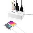 Combo HUB USB 2.0 3.0 Multifonction 3 Ports USB Avec Lecteur De Carte SD - Blanc