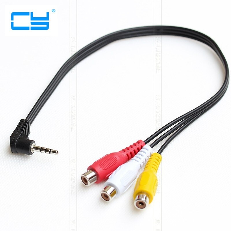 Câble 3.5 Mm - Mini Av Mâle à 3 Rca Femelle - Câble Audio Vidéo Câble Stéréo Adaptateur - Noir