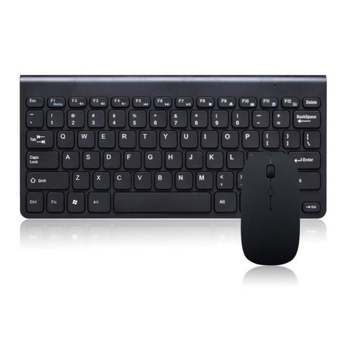 Mini Clavier Et Souris Combinés Sans Fil - Blanc/Noir
