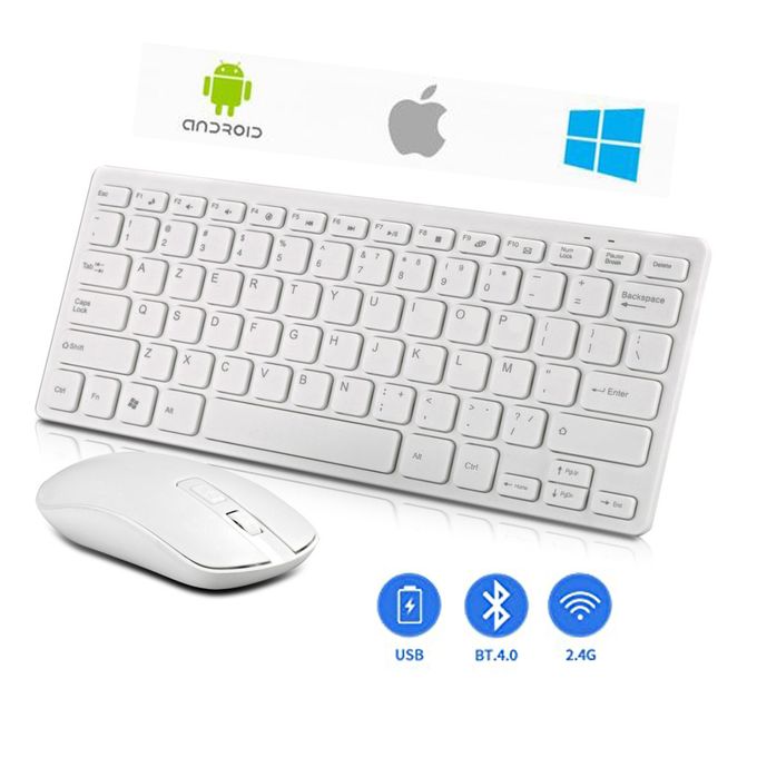 Mini Clavier Sans Fil  AZERTY + Souris Optique