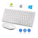 Mini Clavier Sans Fil + Souris Optique Sans Fil - Blanc