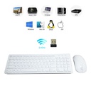 Mini Clavier Sans Fil + Souris Optique Sans Fil - Blanc