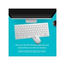 Mini Clavier Sans Fil + Souris Optique Sans Fil - Blanc