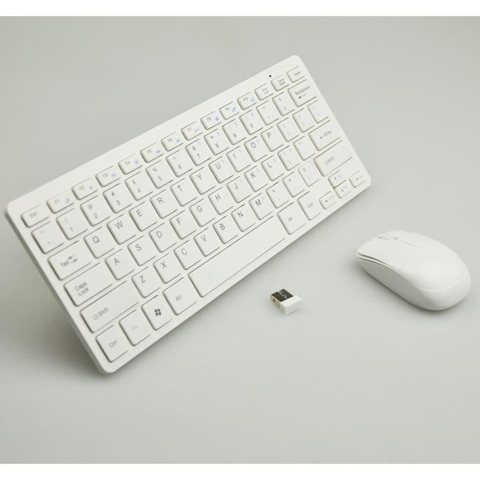 Mini Clavier Sans Fil + Souris Optique Sans Fil + 1 Adaptateur OTG Offert - Haute Qualité