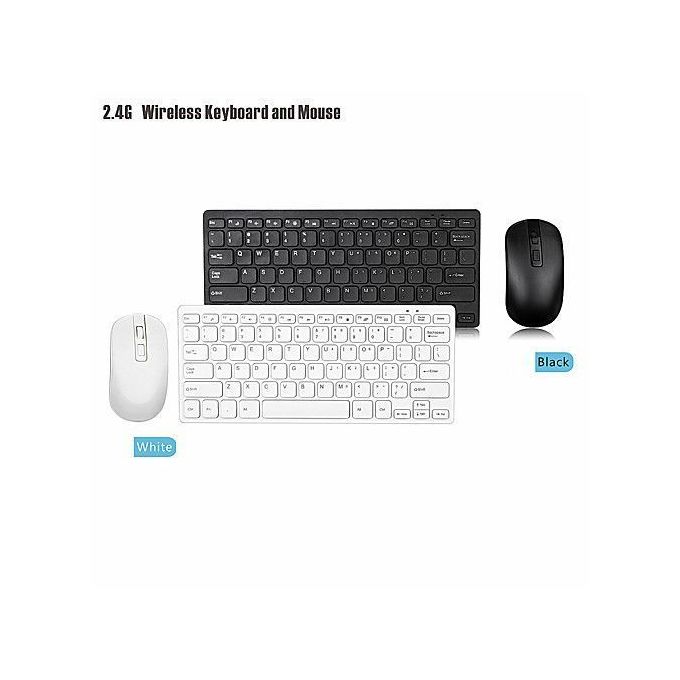 Mini Clavier Sans Fil ET Wireless Mouse Suit 2.4G  AZERTY - Noir