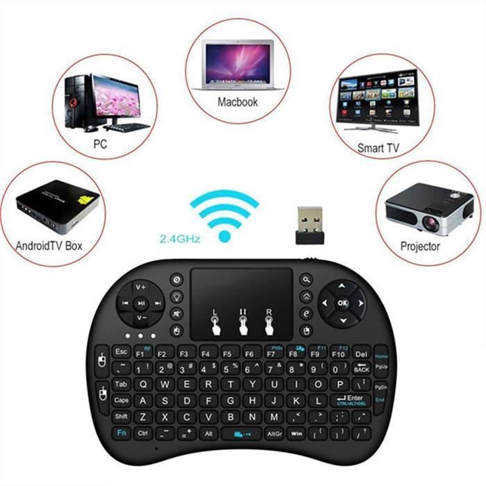 Mini Clavier Sans Fil Pour PC/TV Box - Noir