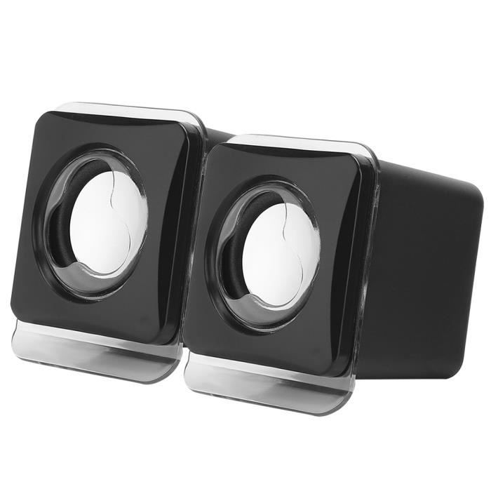 Mini Haut-Parleur Double USB 2.0 - Noir