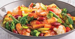 Poulet sauté aux légumes