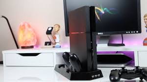 Pour Support Vertical Mince PS4 / PS4 Avec Chargeur De Contrôleur De Ventilateur De Refroidissement