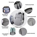 Sacs ,Sac A Dos Pour Ordinateur - 15.6 Pouces - 2 Poches Externes - Gris