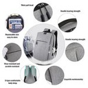 Sacs ,Sac A Dos Pour Ordinateur - 15.6 Pouces - 2 Poches Externes - Gris