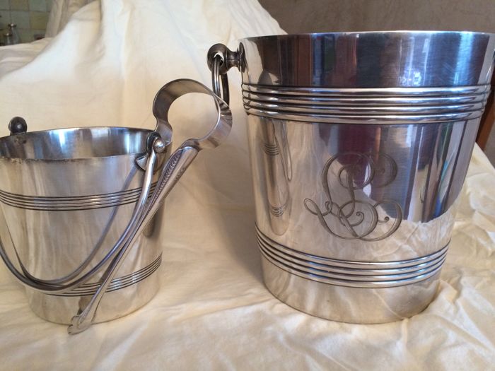 Set 2 Seaux à Champagne + Pince - Argent
