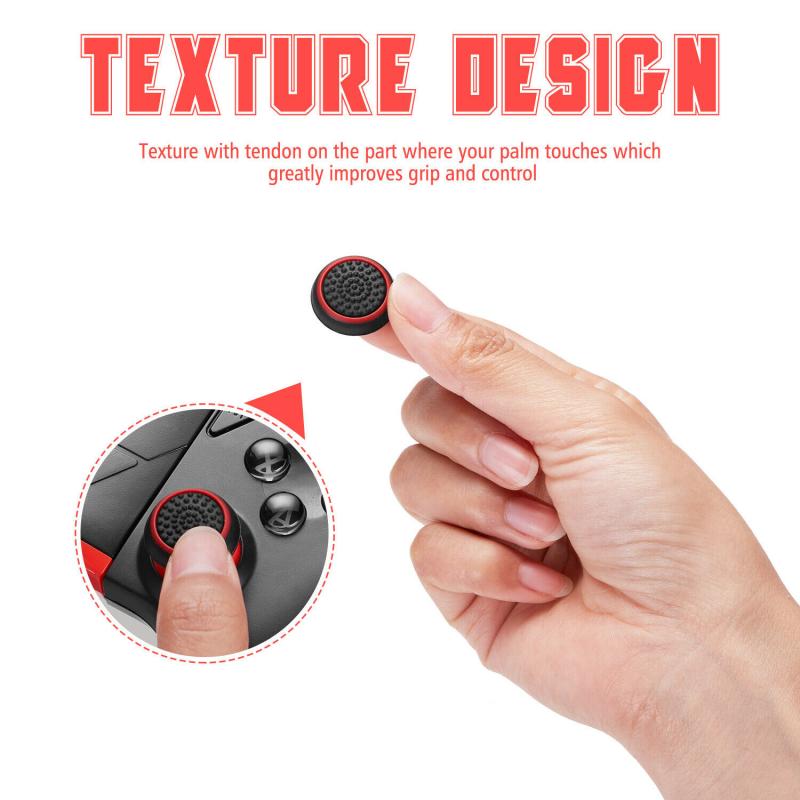 Silicone Controller Joystick Thumb Stick Grip Cap Case Cover Joystick Thumb Grip Caps Gaming Joystick Cap-Black Background &amp; Red Circle