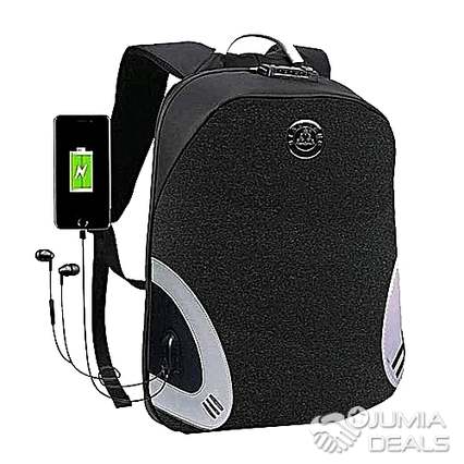 Smart Sac à Dos Intelligent Avec USB Port - Antivol - Résistant à L'eau Compatible Ordinateur Portable