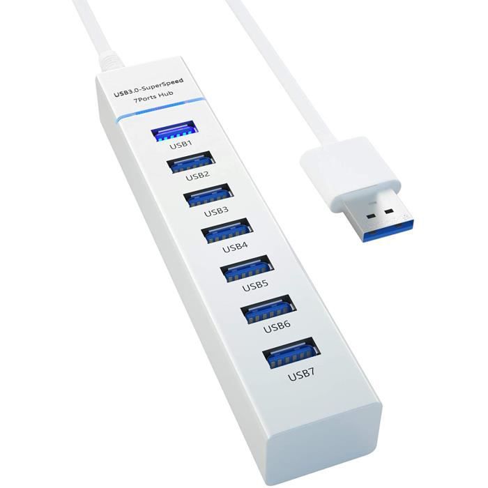 Multi-Port USB 7 En 1 Avec Contact + Cle USB 32Gb Offerte