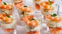 Verrine d'œuf moelleux aux épinards et crevettes