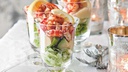 Verrine d'écrevisses sauce cocktail