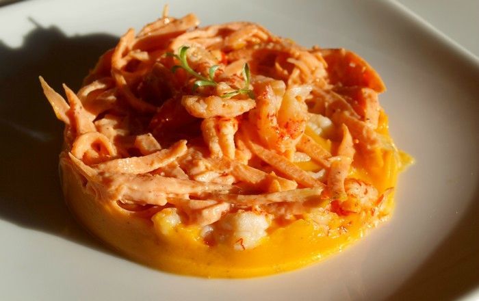 Gratin d'écrevisses à la patate douce