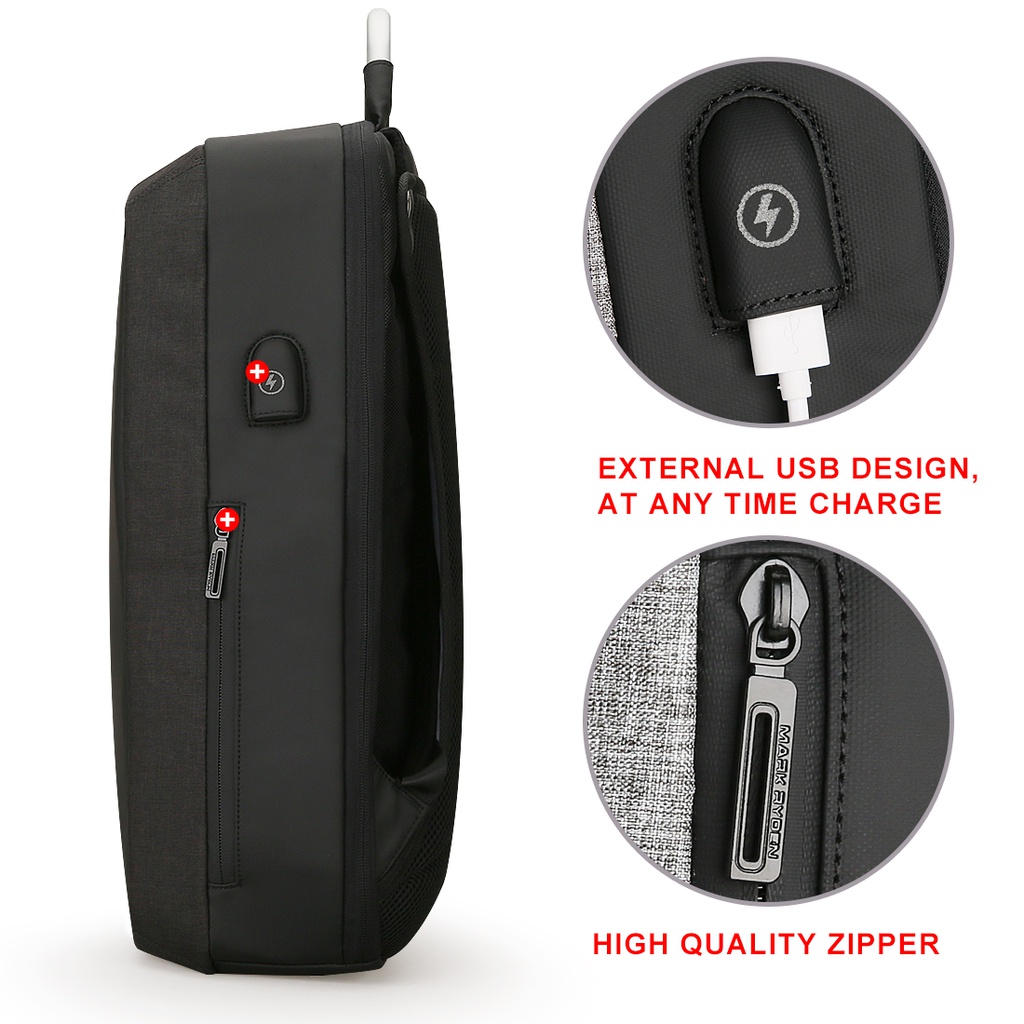 Sac à Dos à Port Usb Antivol - Noir