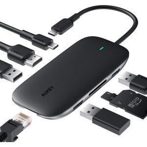 Aukey HUB Multiport  USB-C 8en1 100W- Noir