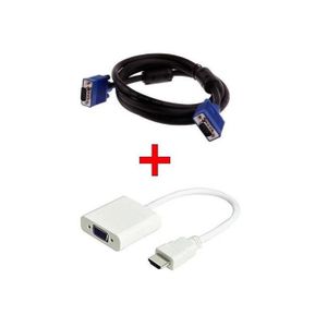 Câble VGA - 1.5 M + Adaptateur HDMI To VGA