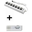 Multi-Port USB 7 En 1 Avec Contact + Cle USB 32Gb Offerte