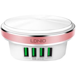Ldnio A4406 4 Port USB Universal Travel EU Adapter LED Touch Night Lamp