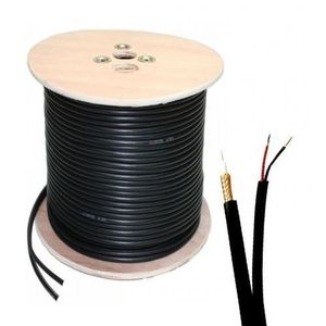 Gold Câble Coaxial Avec Alimentation CAMERA-CANAL-RG 59-500M
