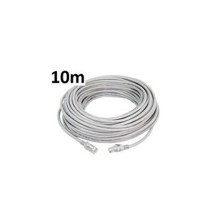 Câble Réseau FTP - 10m - Cat6 - Blindé Et Serti - Gris