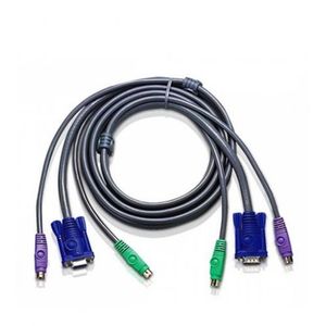 Cable KVM Clavier/Souris/Ecran PS2/VGA 1,5m - Gris