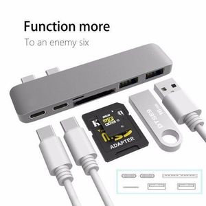 Hub USB 3.1 Type-C Vers Adaptateur 4K Thunderbolt 3 Hub USB C Avec Hub 3.0 TF SD Reader Slot PD Pour MacBook Pro / Air 2021