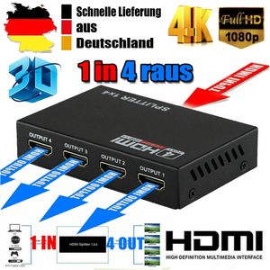 4 Port HDMI Splitter 1X4 HDMI Distributor HDMI 1 In 4 Out 3D&amp;full HD1080P - Noir