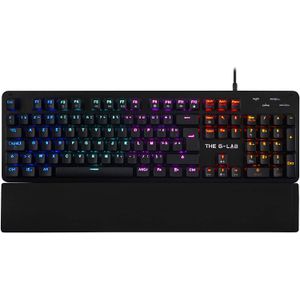 THE G LAB Keyz CARBON E Clavier Mécanique Gamer AZERTY Blue Switches Ultra Précis- 16 Effets De Rétro-Éclairage - Repose-Poignets Magnétique Confortable - Compatible PC PS4 - PS5 Xbox One - NOUVEAU 2020