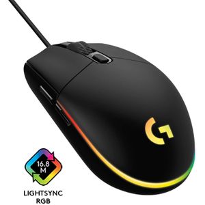 Logitech G203 LIGHTSYNC Souris Gaming  RVB , 6 Boutons Programmables, 8000 PPP, Noir