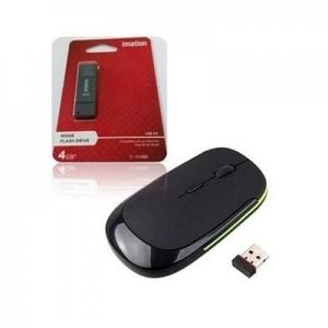 Souris Sans Fil + Clé USB 4Go - Noir