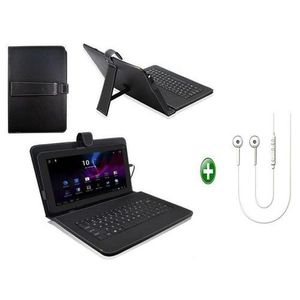 Etui Avec  Clavier Compatible Tablette 7" + Ecouteur Offert
