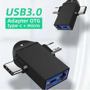 HUB USB 2.0 - 3 Ports USB - Lecteur De Carte SD / TF Lecteur De Type C  + Carte Mémoire 16Go - Blanc