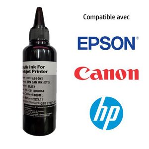 Bouteille D'encre PT - Compatible Epson &amp; Canon à Réservoir - 100ML - Noir