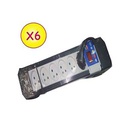Injelec 6 Multiprises Parafoudre 6   Ports Avec Protection Contre LeS Surchages - Cordon 1.5m - Noir