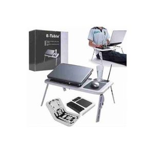 E-table Support Pliable Et Portable D'ordinateur Avec 2 Ventilateurs De Refroidissement