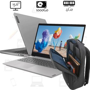 Lenovo Ideapad S145 - Ecran 15.6" - 4Go - 1000Go - Gris - Garantie 6 Mois - Sac Offert